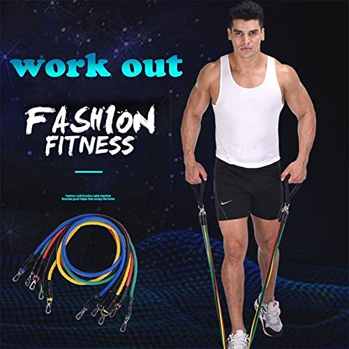 STARISE Resistance Bands Set - 5-Piece Exercise Bands - Portable Home Gym Accessories - Stackable Up to 150 lbs. - Perfect Muscle Builder for Arms, Back, Leg, Chest, Belly, Glutes