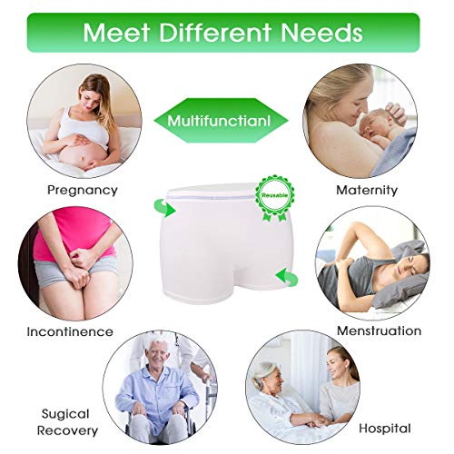Mesh Underwear Postpartum 4 Count Disposable Postpartum Underwear Hospital Mesh Panties for Post C-Section, Maternity Briefs - Washable | Stretchy,High Waist Mesh Postpartum Underwear Women