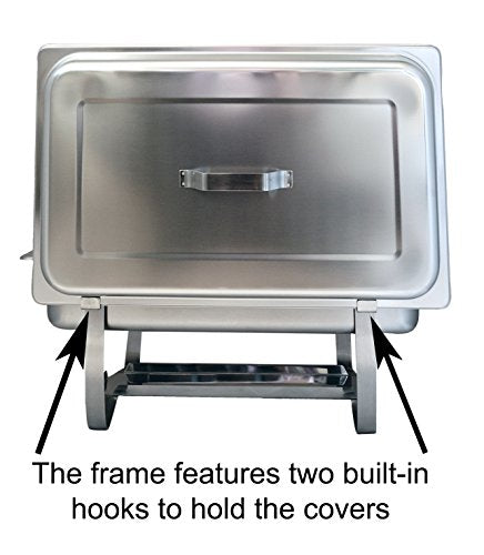 TigerChef Chafing Dish Buffet Set - Chaffing Dishes Stainless Steel - 8 Chafer and Buffet Warmer Sets with Water Pan, Food Pan, Lid