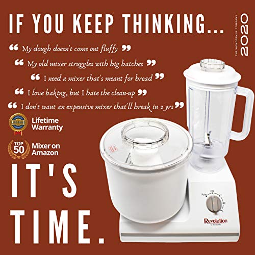Complete Bread Dough Mixer Machine with Dough Hook - Bread Kneader and Dough Maker - Dough Kneading Machine - Upgraded Wondermix Revolution Kitchen Mixer by Wondermill