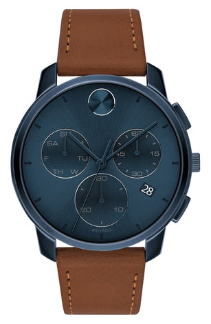 Bold Chronograph Leather Strap Watch, 42mm - MOVADO