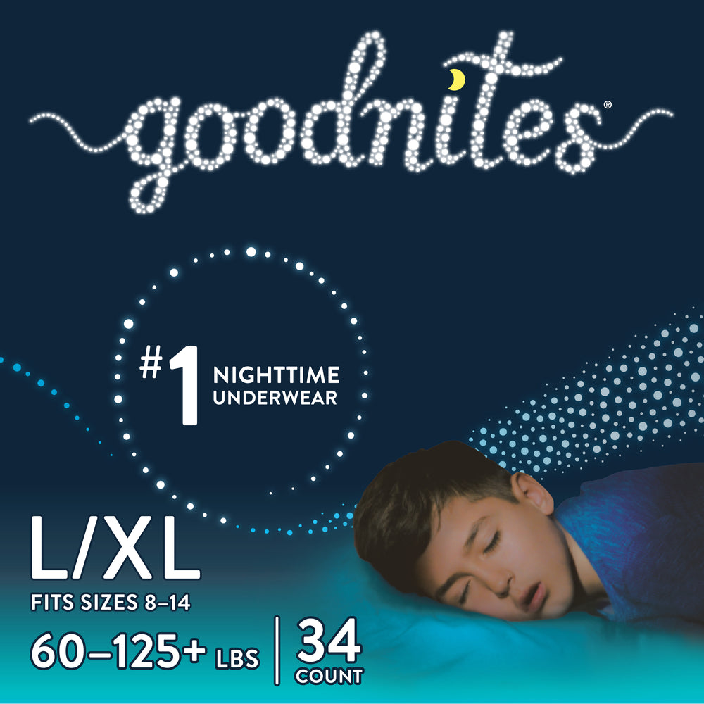 Goodnites Boys Bedtime Bedwetting Underwear, Size L/XL, 34 Count