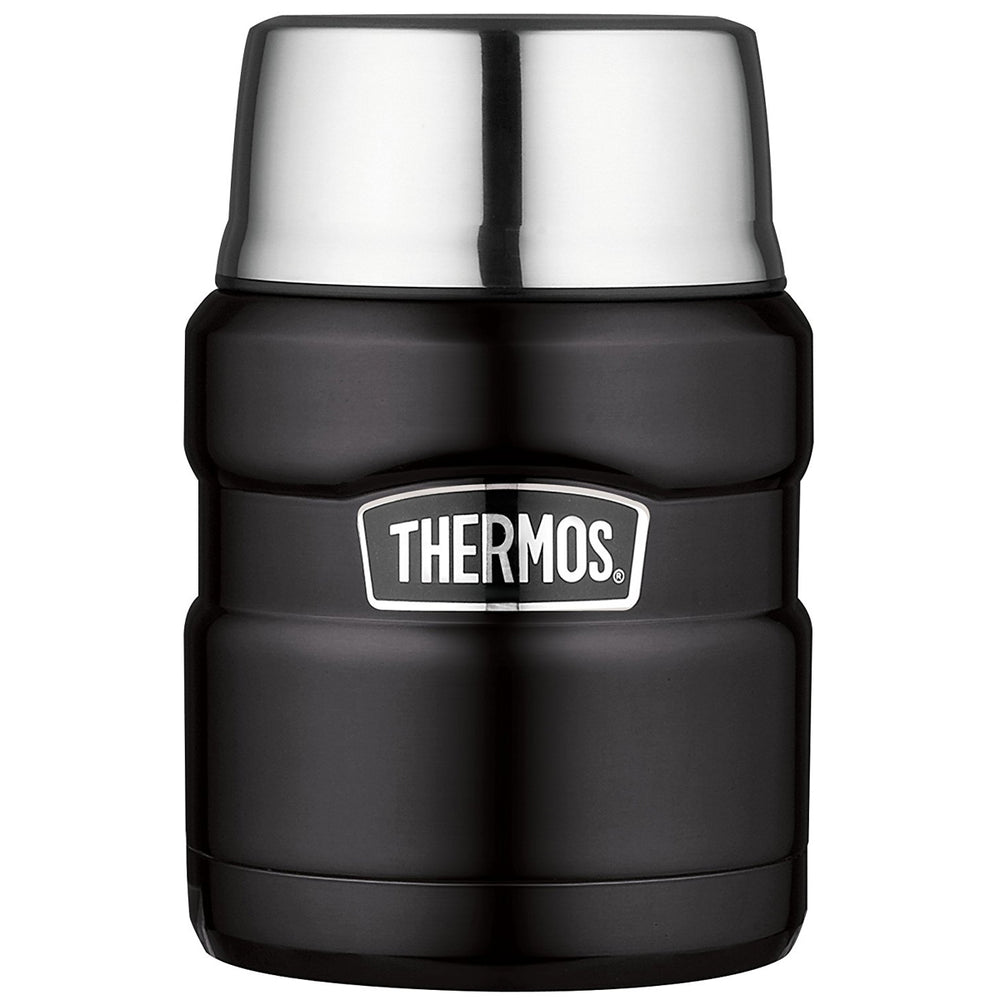 Thermos SK3000BKTRI4 Stainless King Vacuum-insulated Food Jar With Folding Spoon, 16oz (matte Black)