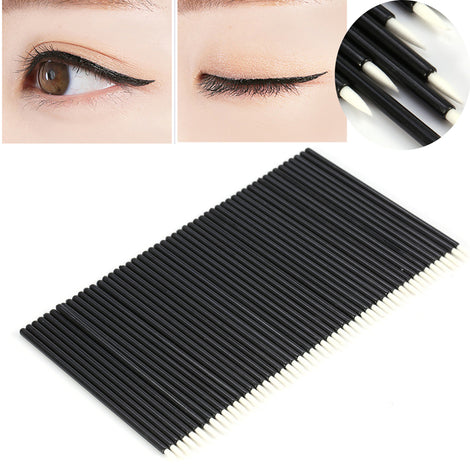 HERCHR 50Pcs/Set Disposable Eyeliner Brush, Eyeshadow Applicator Eyes Makeup Cosmetic Brush Tool, Lip Eyelash Brush