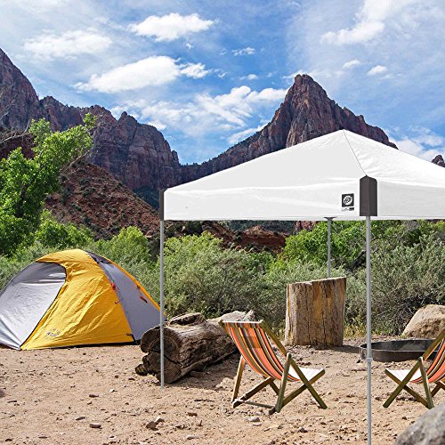 E-Z UP Ambassador Instant Shelter Canopy, 10 by 10', White Slate