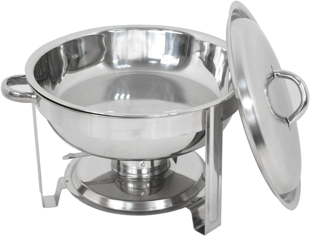 SUPER DEAL Upgraded 2 Qt Full Size Stainless Steel Chafing Dish Round Chafer Buffet Catering Warmer Set w/Food and Water Pan, Lid, Solid Stand and Fuel Holder