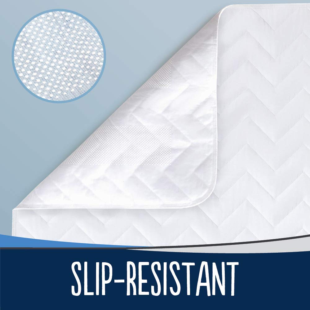 Slip-Resistant Incontinence Mattress Pad Cover for Bed Wetting, 52x34, Oeko Tex Certified, Waterproof, Reusable, Soft Cotton Blend, Washable Protector Pad, Children and Toddlers, Elderly