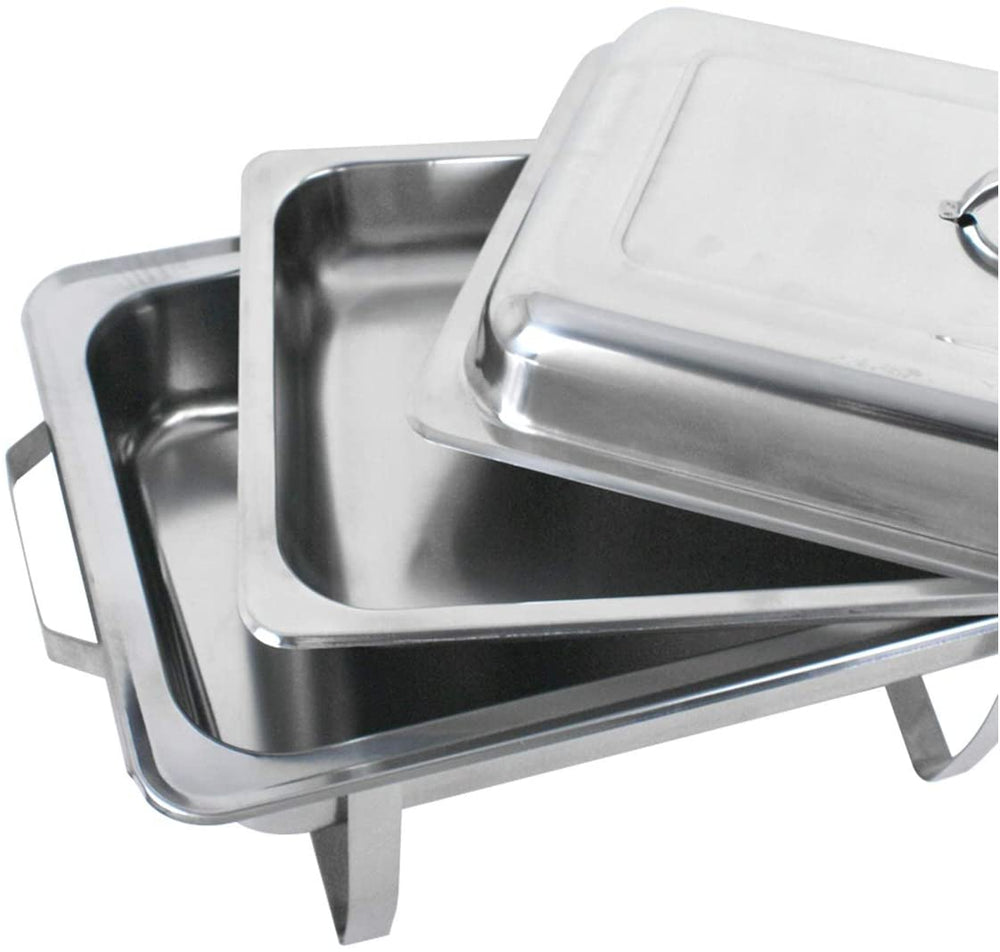 Rectangular Chafing Dish Full Size Chafer Dish Set 8 Pack of 8 Quart Stainless Steel Frame (8)