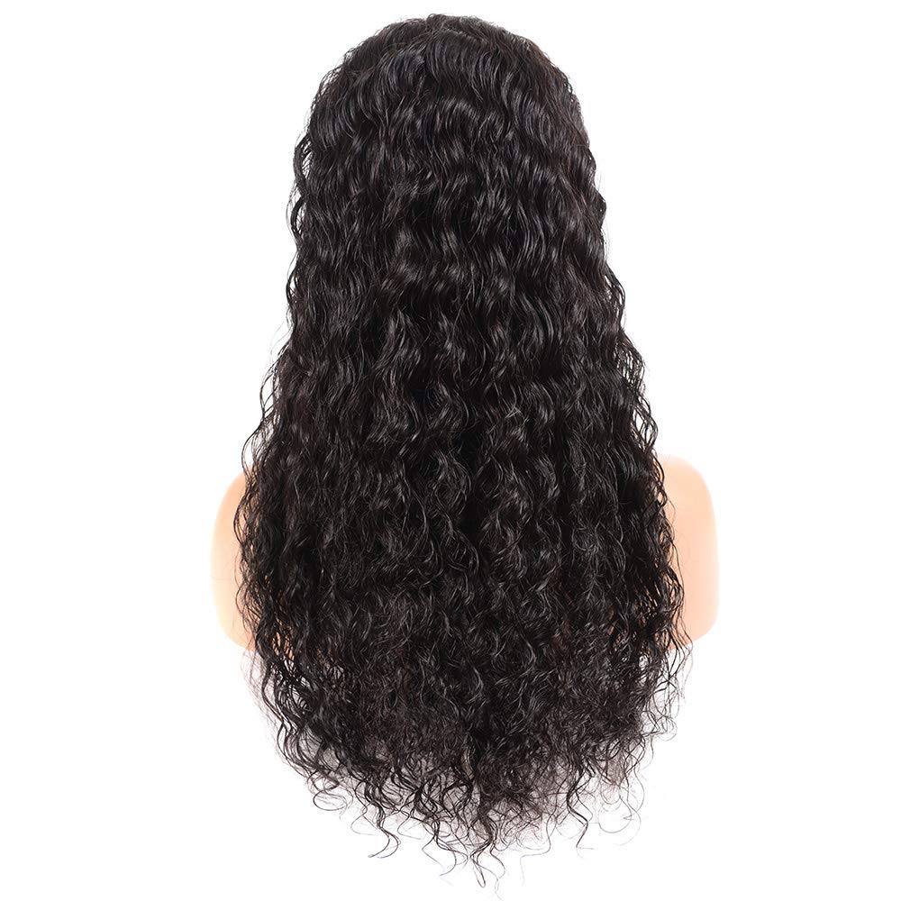 Brazilian Water Wave Bundles with Closure 9A Ocean Wave Wet and Wavy Human Hair Bundles with Closure 100% Human Hair Weave Extensions Remy Hair Bundles Water Curly Hair (10 10 10+8, )