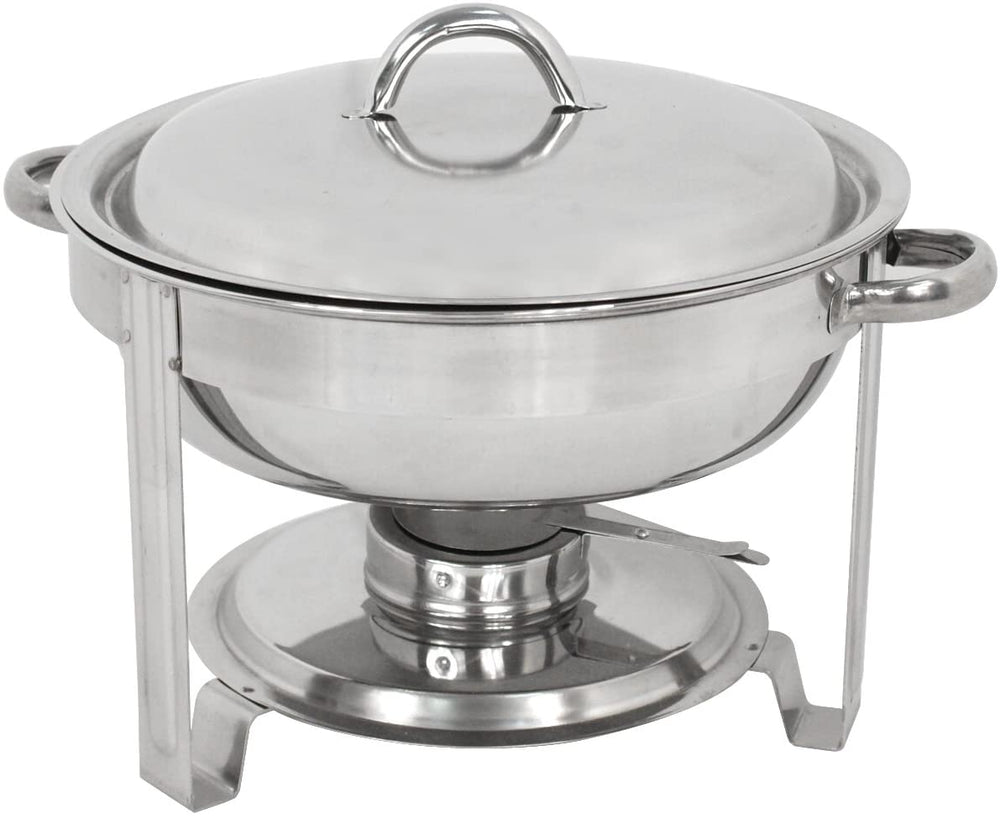 SUPER DEAL Upgraded 2 Qt Full Size Stainless Steel Chafing Dish Round Chafer Buffet Catering Warmer Set w/Food and Water Pan, Lid, Solid Stand and Fuel Holder