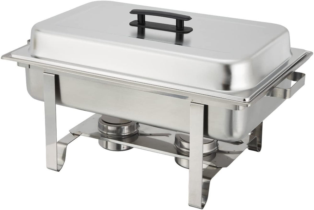 TigerChef Chafing Dish Buffet Set - Chaffing Dishes Stainless Steel - 8 Chafer and Buffet Warmer Sets with Water Pan, Food Pan, Lid