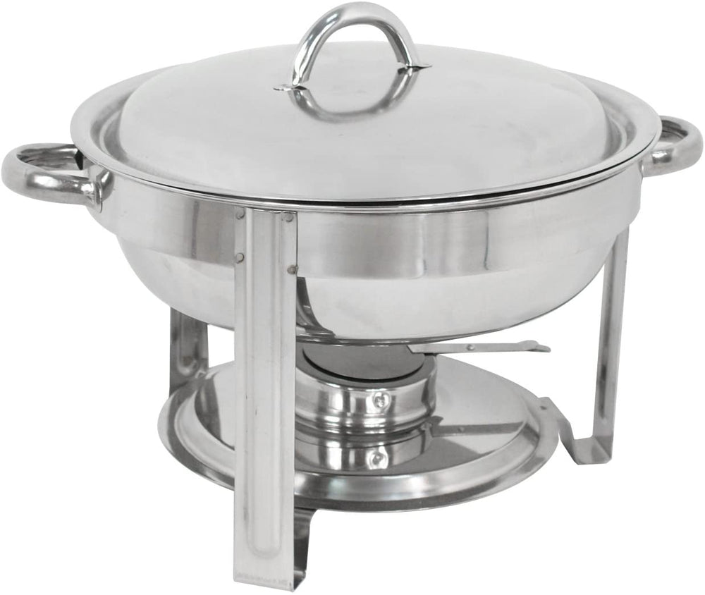 SUPER DEAL Upgraded 2 Qt Full Size Stainless Steel Chafing Dish Round Chafer Buffet Catering Warmer Set w/Food and Water Pan, Lid, Solid Stand and Fuel Holder