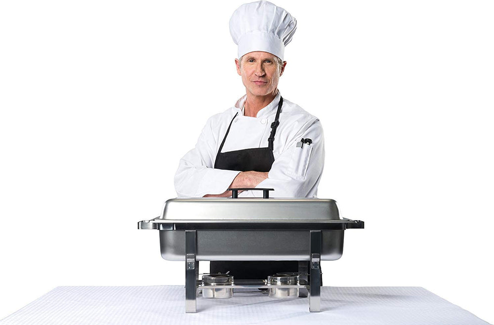 TigerChef Chafing Dish Buffet Set - Chaffing Dishes Stainless Steel - 8 Chafer and Buffet Warmer Sets with Water Pan, Food Pan, Lid