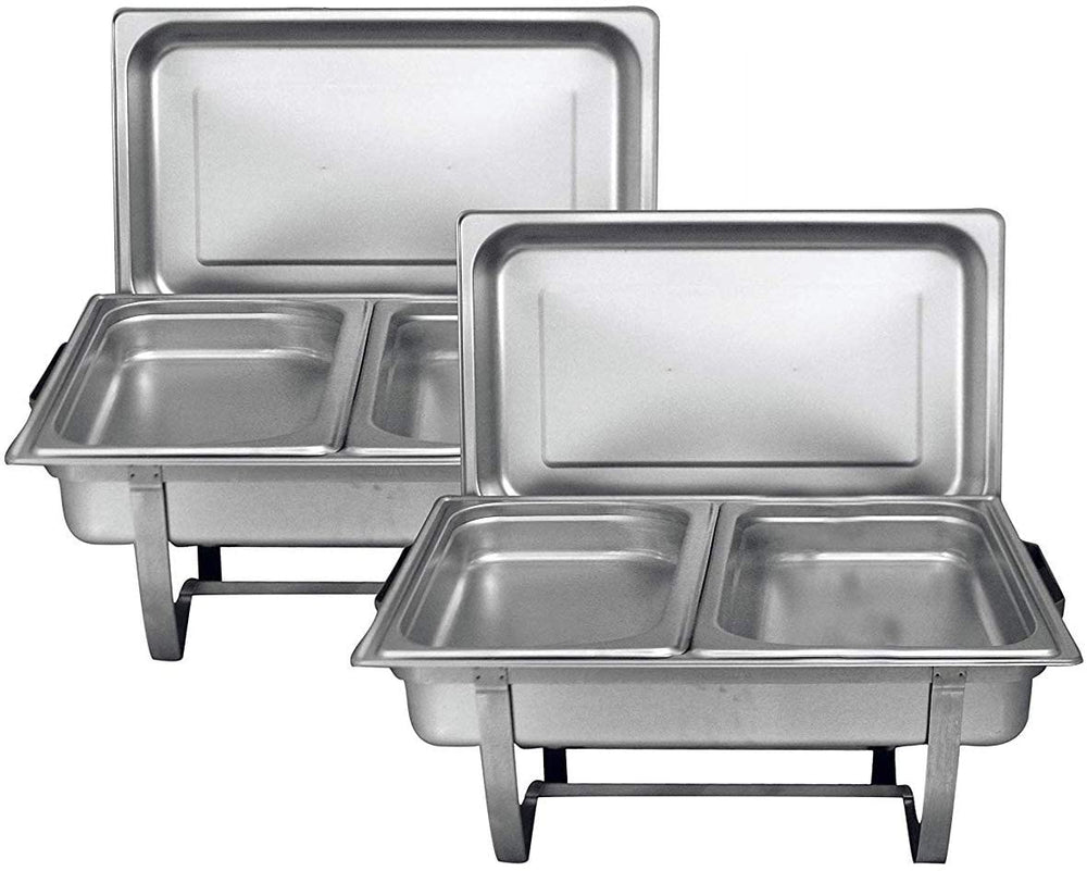 TigerChef Chafing Dish Buffet Set - Chaffing Dishes Stainless Steel - 8 Chafer and Buffet Warmer Sets with Water Pan, Food Pan, Lid