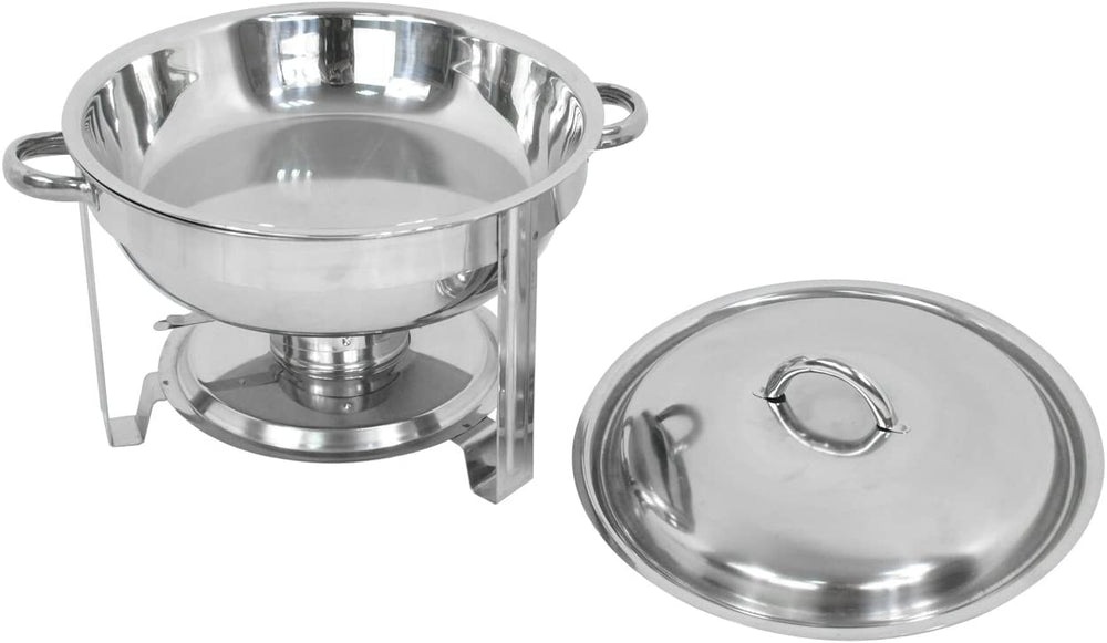 SUPER DEAL Upgraded 2 Qt Full Size Stainless Steel Chafing Dish Round Chafer Buffet Catering Warmer Set w/Food and Water Pan, Lid, Solid Stand and Fuel Holder