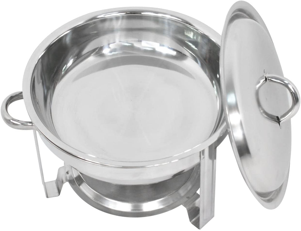 SUPER DEAL Upgraded 2 Qt Full Size Stainless Steel Chafing Dish Round Chafer Buffet Catering Warmer Set w/Food and Water Pan, Lid, Solid Stand and Fuel Holder