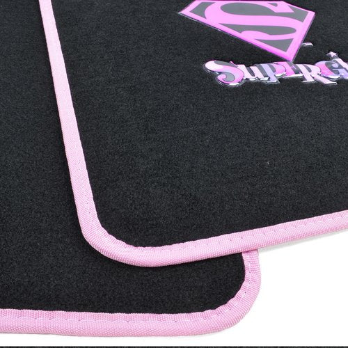 Supergirl Floor Mats for Car, 4-Piece, Universal Fit, Looney Tunes Cartoon Design Auto Accessories