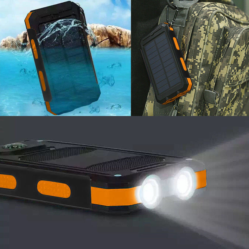Tagital Waterproof 300,000mAh Solar Charger Solar Power Bank Dual USB Portable Charger for iPhone Android Phones