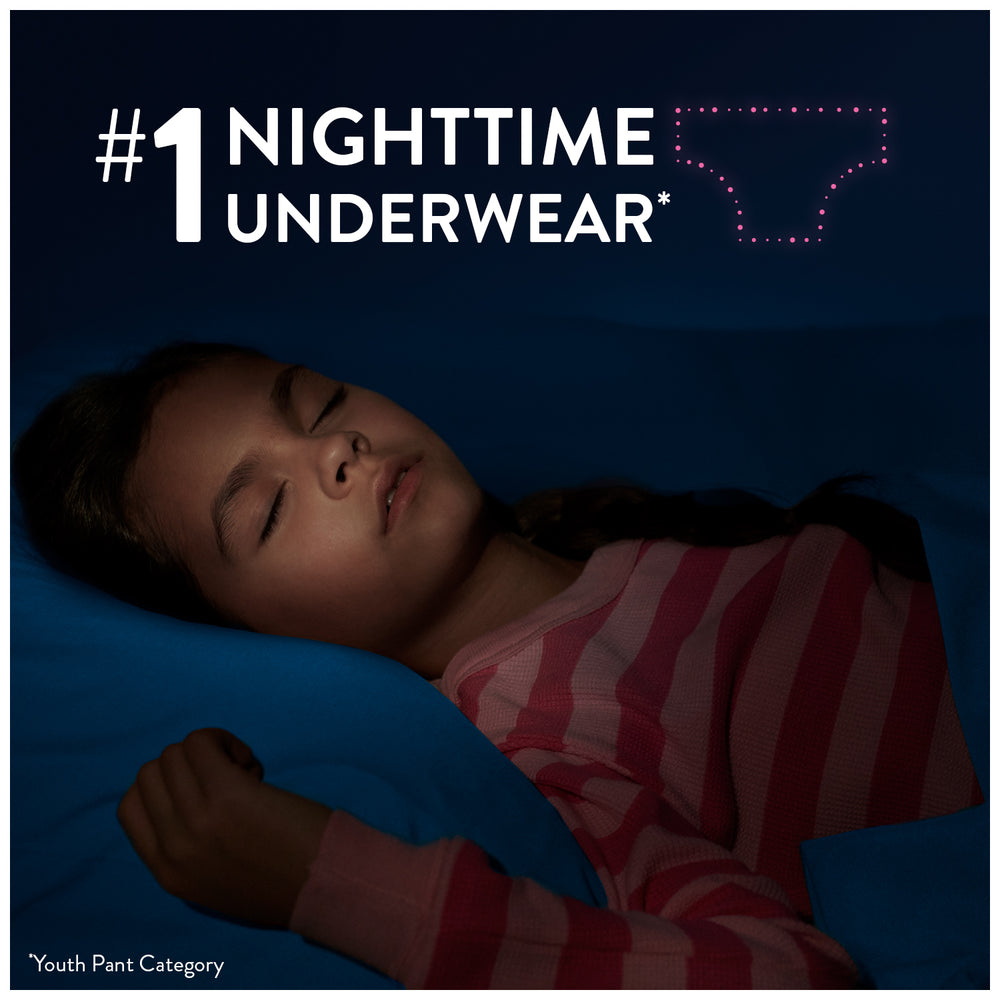 GoodNites Girls' Bedtime Bedwetting Underwear, Size XS, 44 Count
