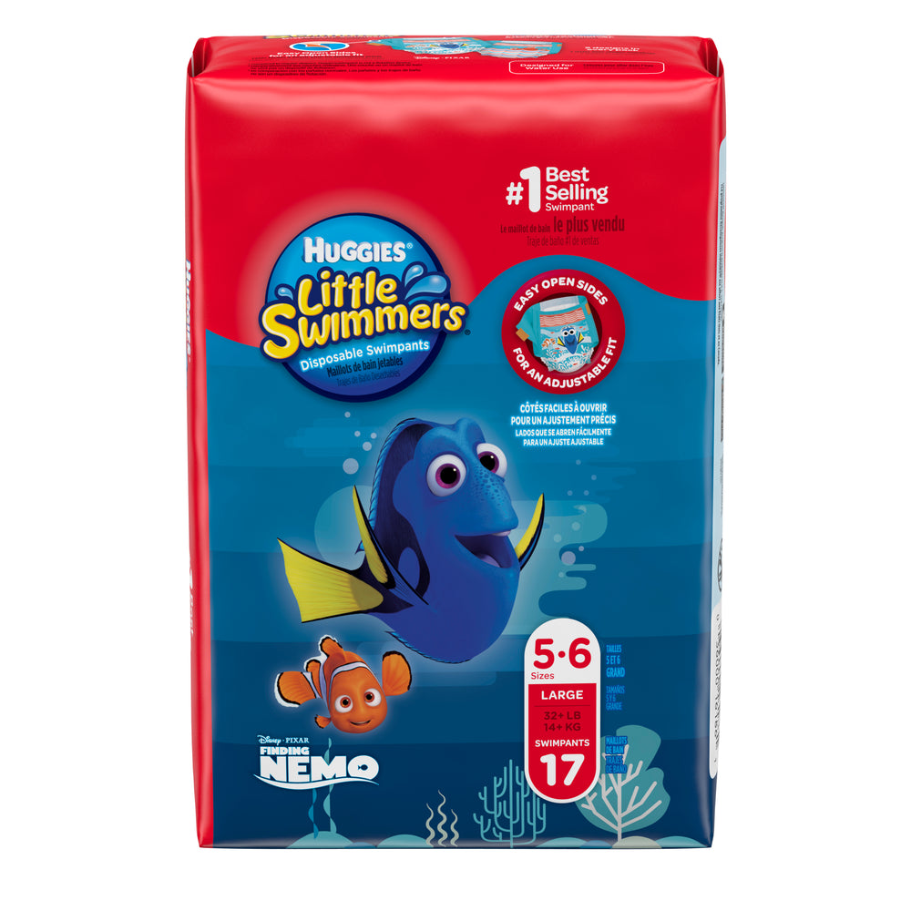 HUGGIES Little Swimmers Disposable Swim Diapers, Size Large, 17 Count