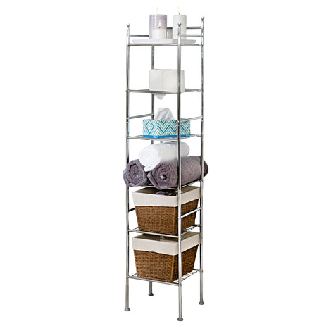 Honey-Can-Do 6-Tier Bathroom Storage Shelving Unit, Chrome