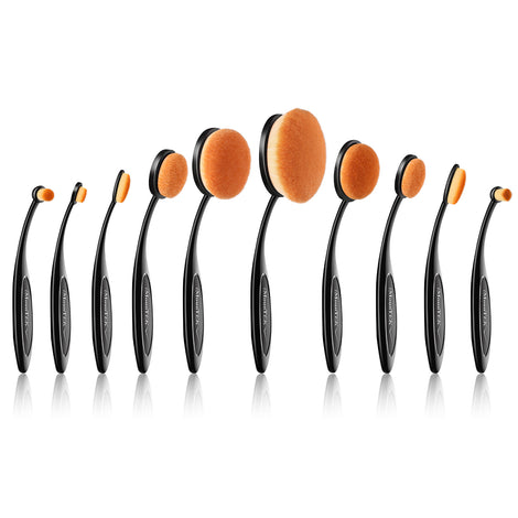 Laromni 10-Piece Oval-Shaped Makeup Brush Set Eyeshadow Foundation Powder Eyeshadow Brush
