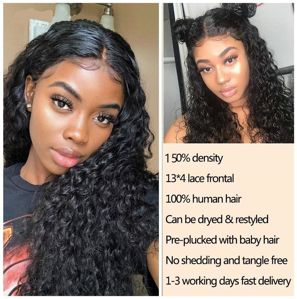 Brazilian Water Wave Bundles with Closure 9A Ocean Wave Wet and Wavy Human Hair Bundles with Closure 100% Human Hair Weave Extensions Remy Hair Bundles Water Curly Hair (10 10 10+8, )