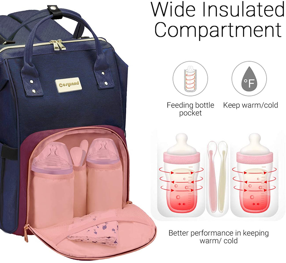 Cosyland Diaper Bag Backpack Nappy Maternity Backpack for Mom with USB charge