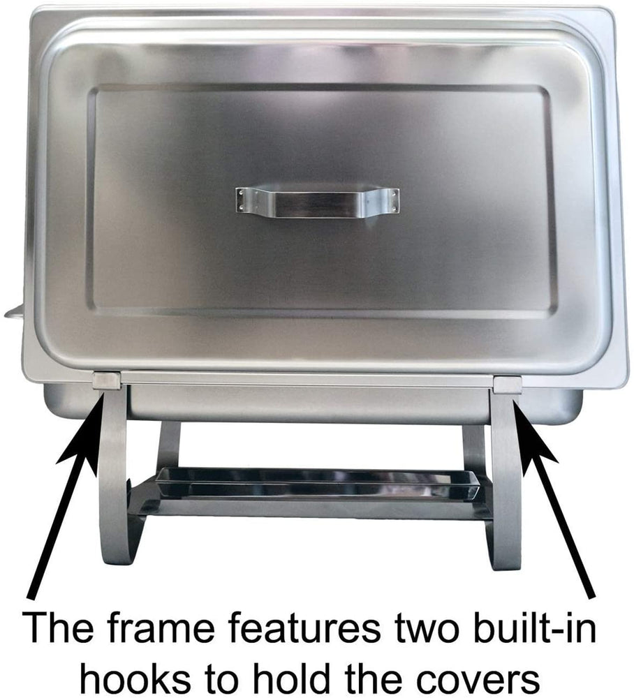 TigerChef Chafing Dish Buffet Set - Chaffing Dishes Stainless Steel - 8 Chafer and Buffet Warmer Sets with Water Pan, Food Pan, Lid