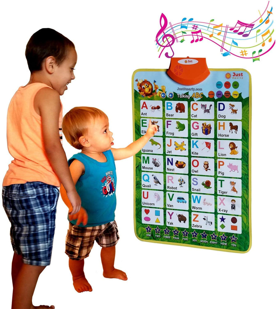 Just Smarty Electronic Interactive Alphabet Wall Chart, Talking ABC & 123s & Music Poster, Best Educational Toy for Toddler. Kids Fun Learning at Daycare, Preschool, Kindergarten for Boys & Girls