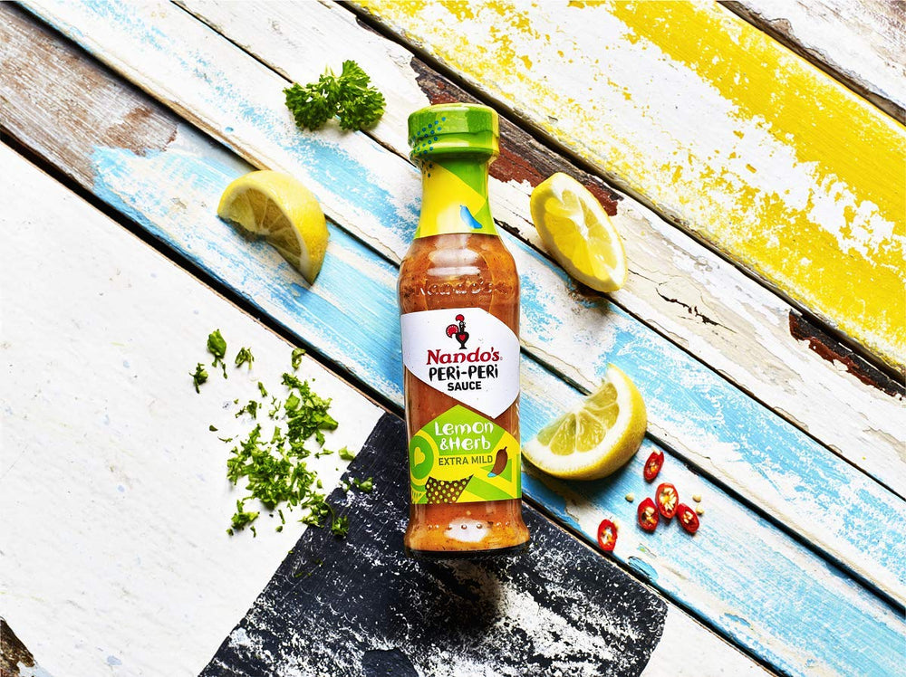 Nando's PERi PERi Hot Sauce Foodies Flavor Pack - Coconut Lemon, Lemon & Herb, Garlic, Medium - 9.1oz Bottles, 4PK