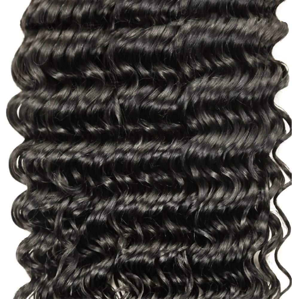 Brazilian Deep Wave Bundles 8A 100% Unprocessed Virgin Human Hair 3 Bundles Natural Color (14 16 18)