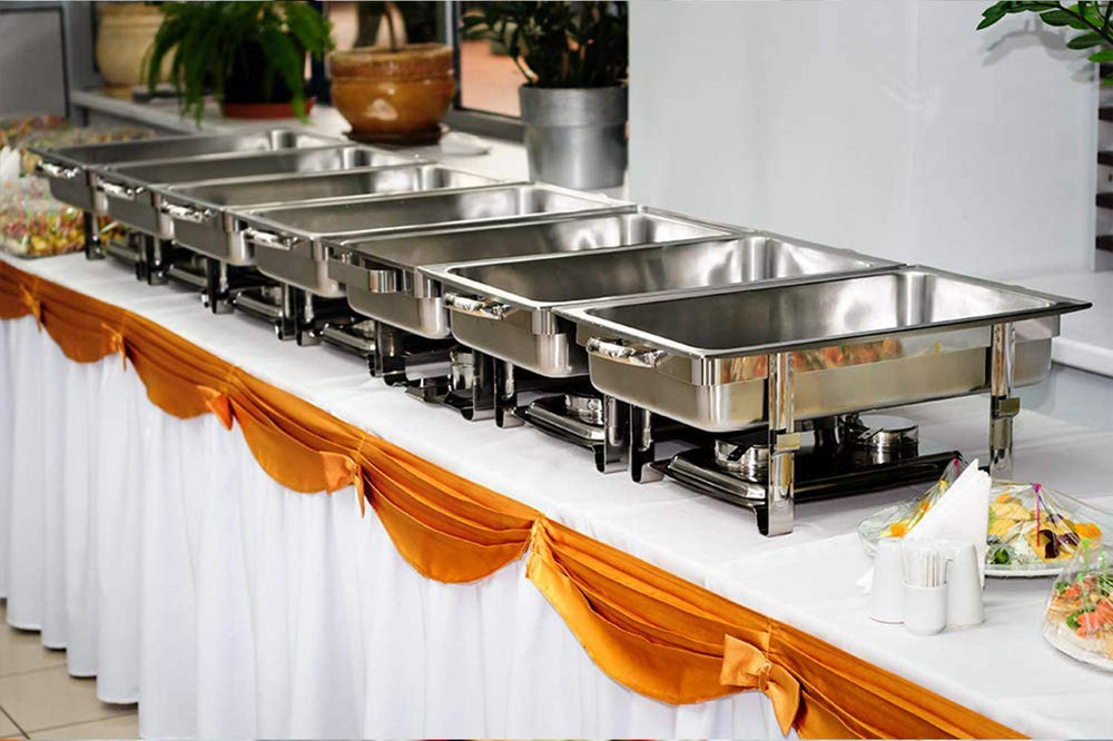 TigerChef Chafing Dish Buffet Set - Chaffing Dishes Stainless Steel - 8 Chafer and Buffet Warmer Sets with Water Pan, Food Pan, Lid
