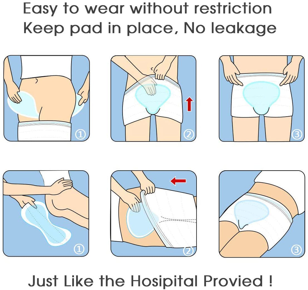 Mesh Underwear Postpartum 4 Count Disposable Postpartum Underwear Hospital Mesh Panties for Post C-Section, Maternity Briefs - Washable | Stretchy,High Waist Mesh Postpartum Underwear Women
