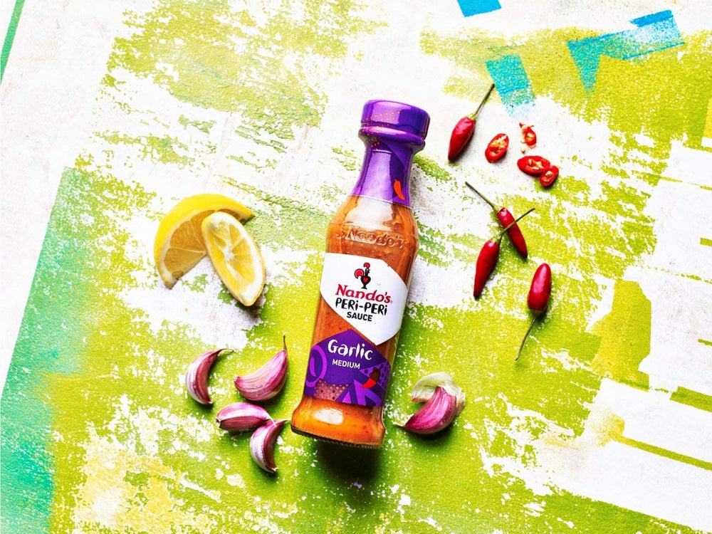 Nando's PERi PERi Hot Sauce Foodies Flavor Pack - Coconut Lemon, Lemon & Herb, Garlic, Medium - 9.1oz Bottles, 4PK