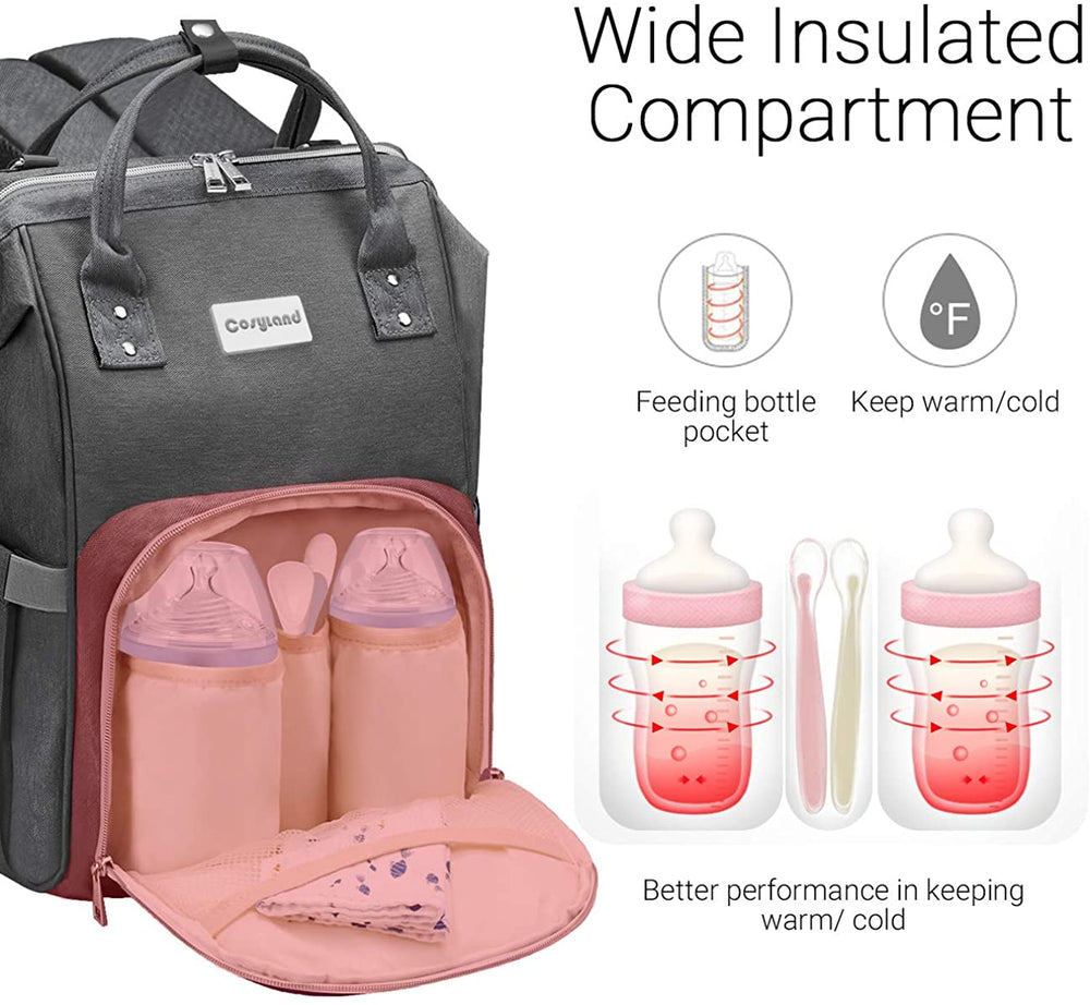 Cosyland Diaper Bag Backpack Nappy Maternity Backpack for Mom with USB charge