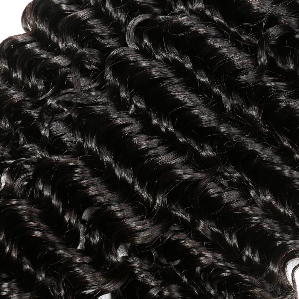 Brazilian Deep Wave Bundles 8A 100% Unprocessed Virgin Human Hair 3 Bundles Natural Color (14 16 18)