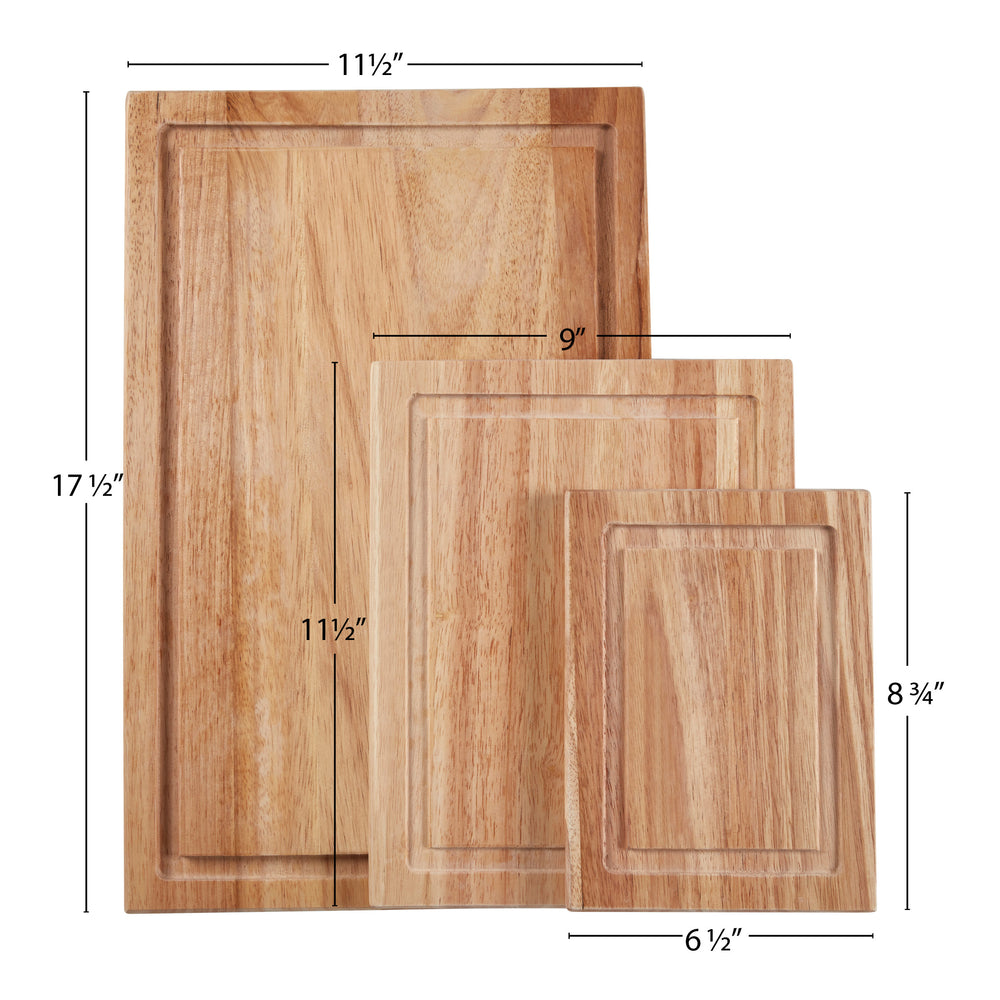Farberware Three Piece Wood Utility Cutting Board Set