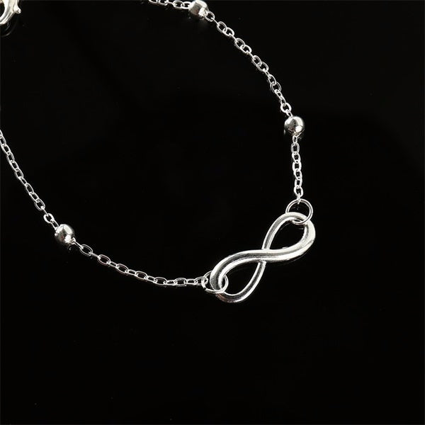 Women Ankle Bracelet 925 Sterling Silver Anklet Foot Chain Boho Beach Beads - Silver