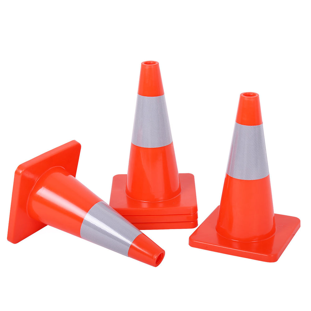 Costway 5PCS Traffic Cones 18'' Slim Fluorescent Reflective Road Safety Parking Cones