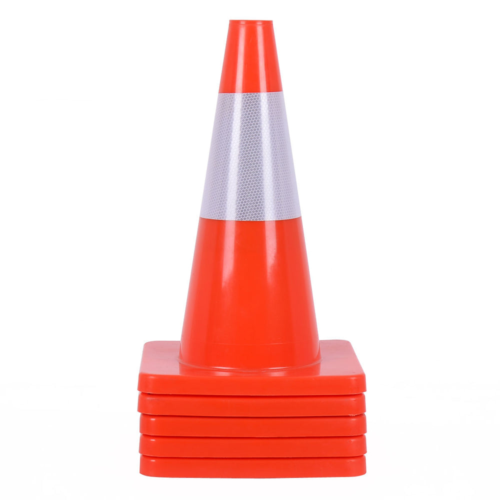 Costway 5PCS Traffic Cones 18'' Slim Fluorescent Reflective Road Safety Parking Cones