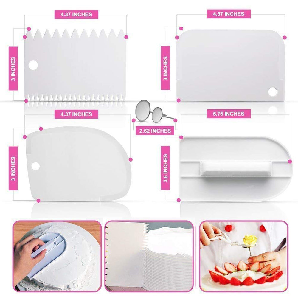 Cake Decorating Supplies Kit With 55 PCS Icing Piping Tips, Cake Rotating Turntable, Pastry Bags and More Accessories, Create AMAZING Cakes With This Complete Cake Set
