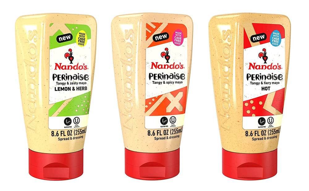 Nandos Original Perinaise - Flavored Mayonnaise Spread & Dressing - Gluten Free - 8.6 fl oz (3 Pack)