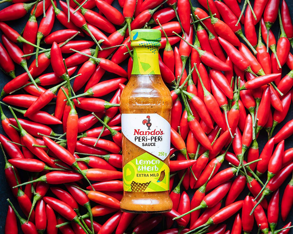 Nando's PERi PERi Hot Sauce Foodies Flavor Pack - Coconut Lemon, Lemon & Herb, Garlic, Medium - 9.1oz Bottles, 4PK