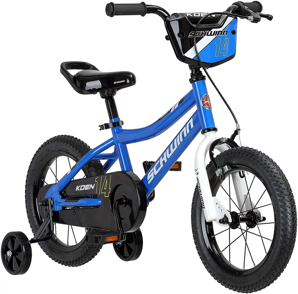 Schwinn Koen Boys Bike for Toddlers and Kids, 12, 14, 16, 18, 20 inch Wheels for Ages 2 Years and Up, Red, Blue or Black, Balance or Training Wheels, Adjustable Seat