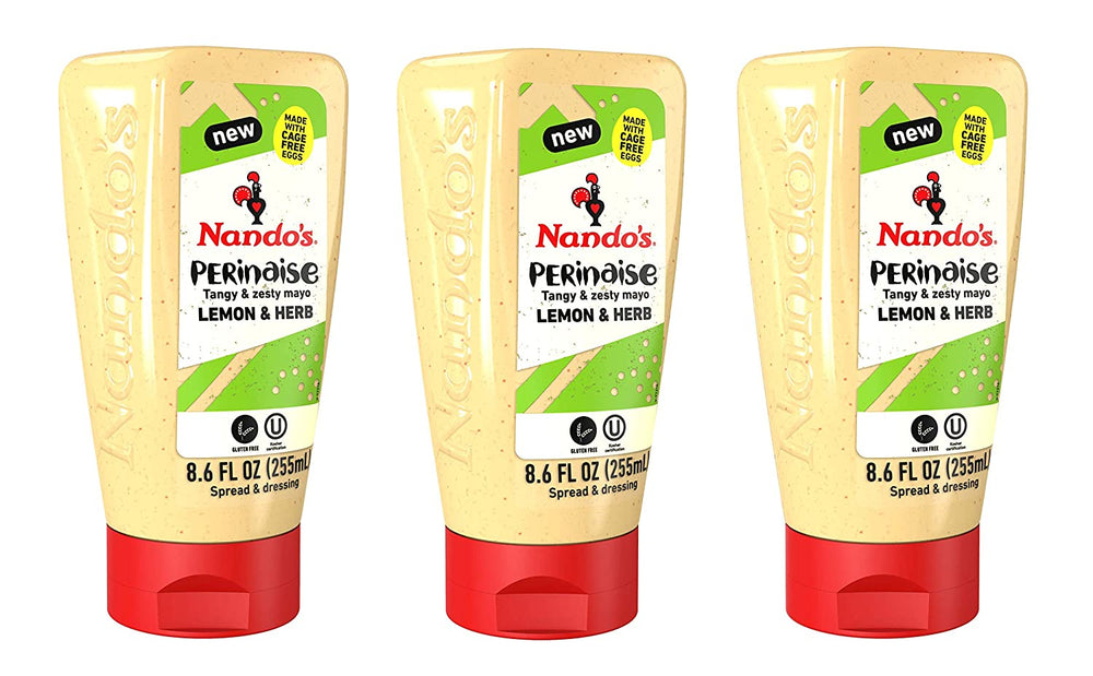 Nandos Original Perinaise - Flavored Mayonnaise Spread & Dressing - Gluten Free - 8.6 fl oz (3 Pack)