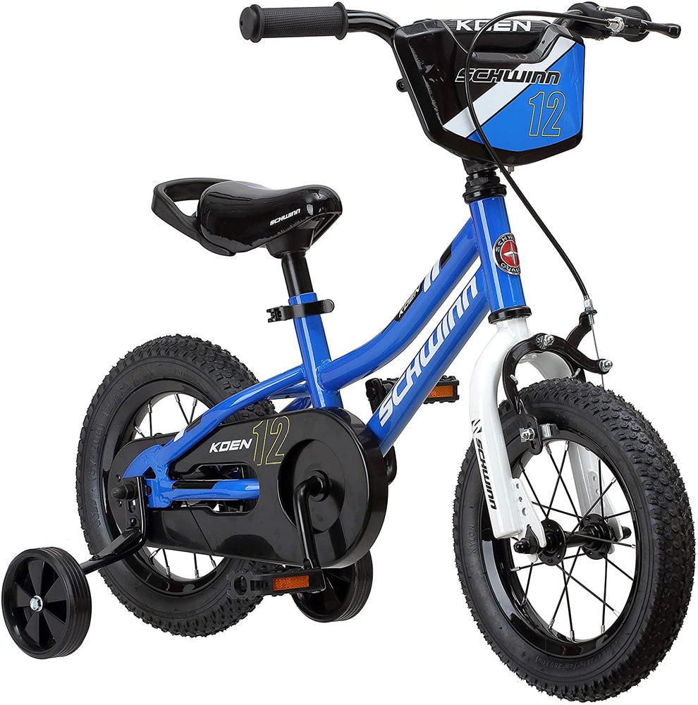 Schwinn Koen Boys Bike for Toddlers and Kids, 12, 14, 16, 18, 20 inch Wheels for Ages 2 Years and Up, Red, Blue or Black, Balance or Training Wheels, Adjustable Seat