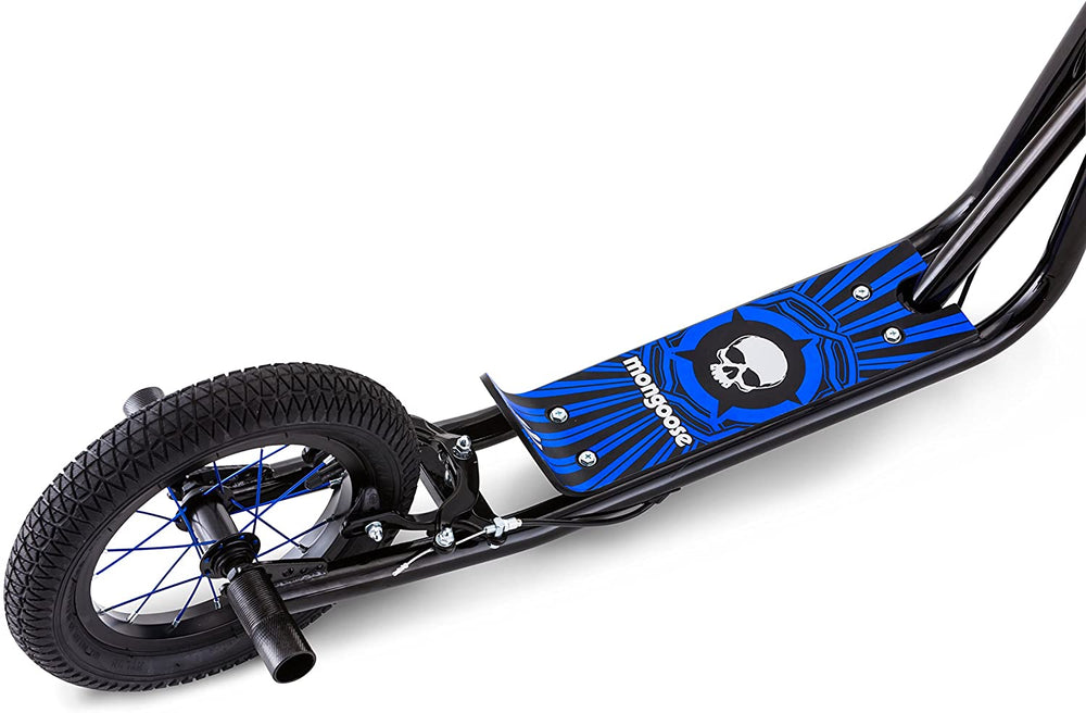 Mongoose Expo Youth Scooter, Front and Rear Caliper Brakes, Rear Axle Pegs, 12-Inch Inflatable Wheels, Available in Multiple Colors