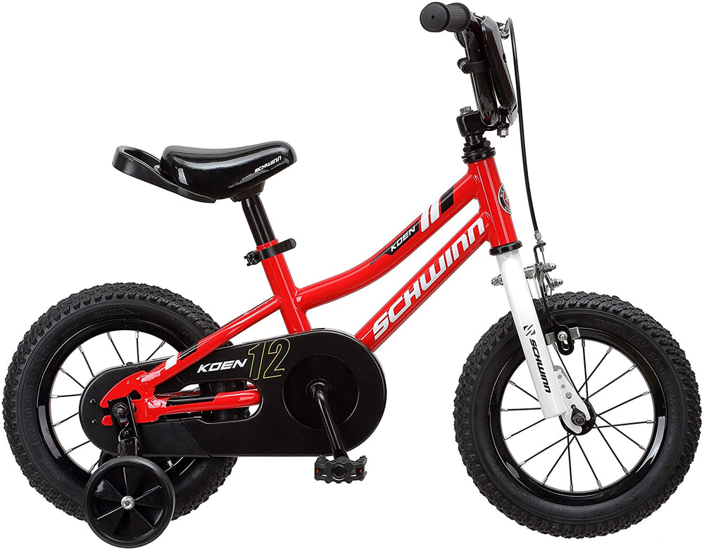 Schwinn Koen Boys Bike for Toddlers and Kids, 12, 14, 16, 18, 20 inch Wheels for Ages 2 Years and Up, Red, Blue or Black, Balance or Training Wheels, Adjustable Seat
