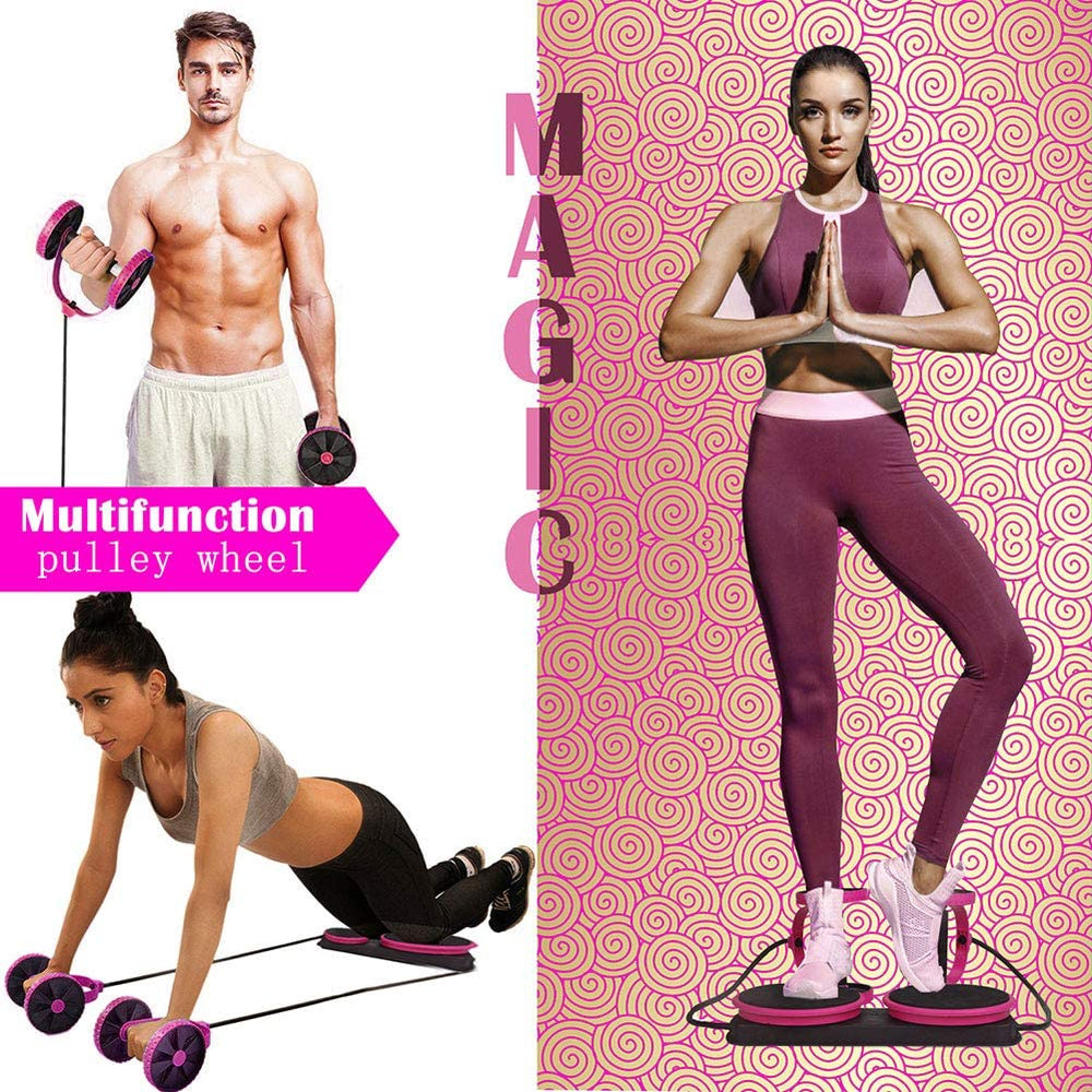 MACUNIN Multi Function Double Ab Roller Wheel,New Version Ab Wheel,Exercise and Fitness Wheel for Home Gym,Abdomen and Arm Workout Equipment Waist Slimming Trainer for Man and Women